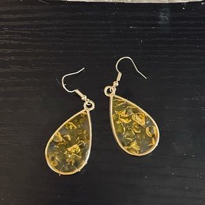Handmade Gold Citrine Teardrop Earring